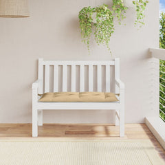 Beige Bostome Melange garden bench cushion with tan tufted design, 39.4x19.7x2.8 inches.
