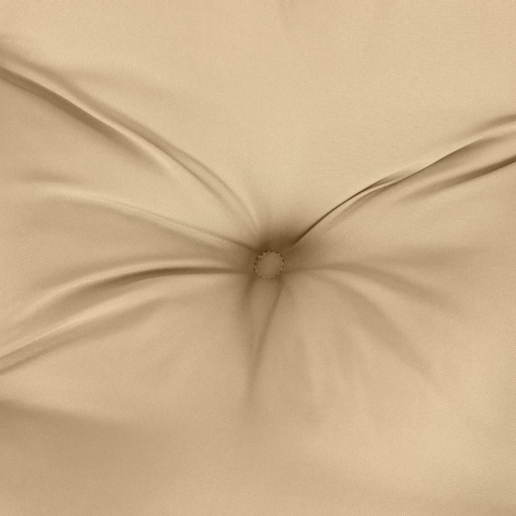 Beige melange garden bench cushion with tufted center, 39.4x19.7x2.8 inches.
