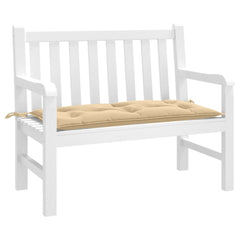 Beige Melange garden bench cushion, 39.4x19.7x2.8 inches, with ties.