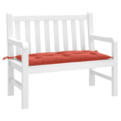 Red polyester garden bench cushion with ties, 39.4x19.7x2.8 inches.