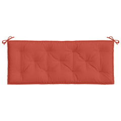 Red melange fabric garden bench cushion, 47.2x19.7x2.8 inches, with ties.