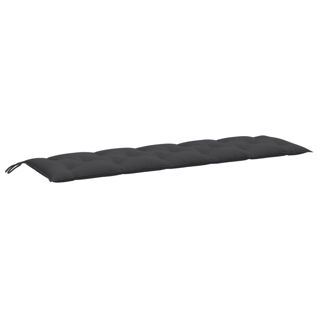 Anthracite melange garden bench cushion, 70.9x19.7x2.8 inches, with ties.