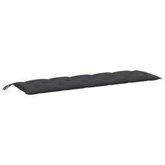 Anthracite melange garden bench cushion, 70.9x19.7x2.8 inches, with ties.