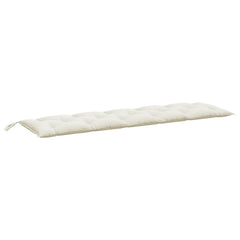 Cream melange polyester garden bench cushion, 70.9x19.7x2.8 inches, with ties.