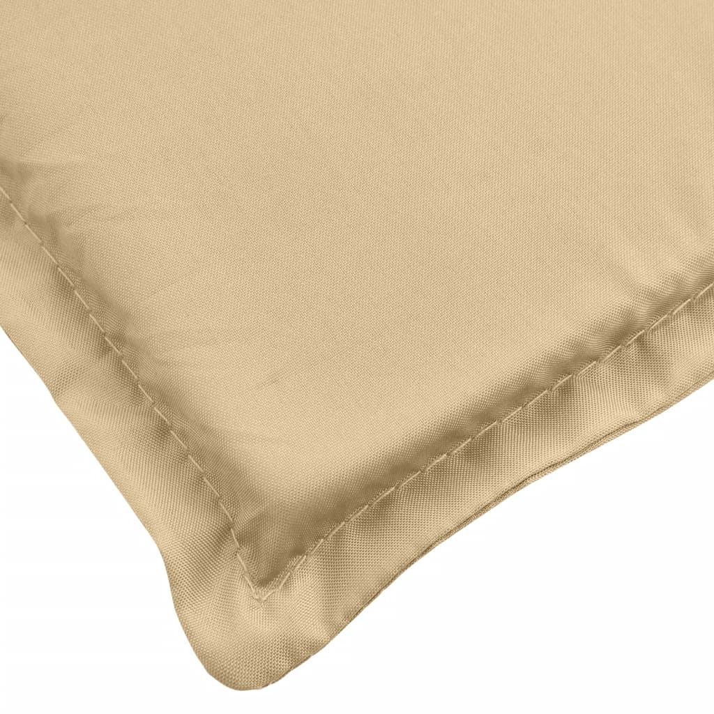 Beige melange garden bench cushion, 70.9x19.7x2.8 inches, with ties.