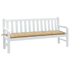 Beige Bostome Melange garden bench cushion, 70.9x19.7x2.8 inches, with ties.