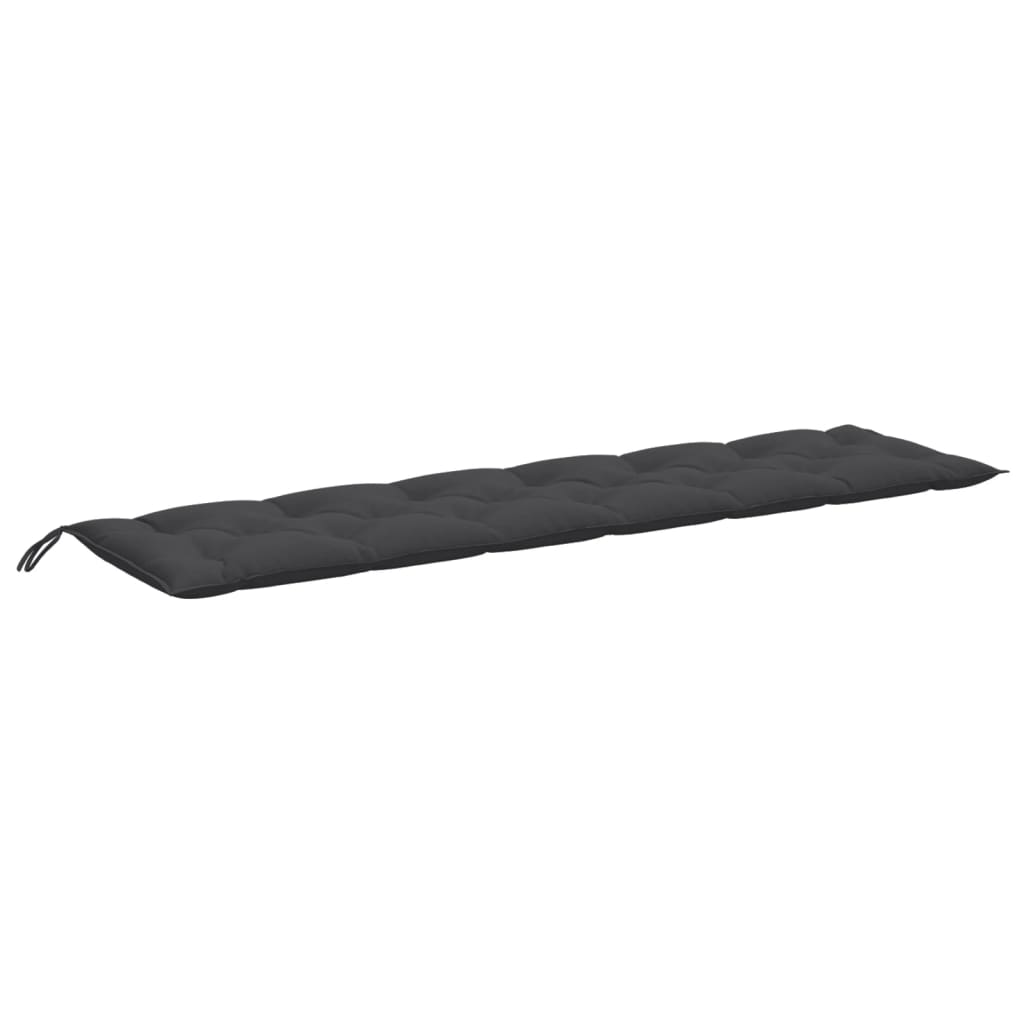 Anthracite melange garden bench cushion, 78.7x19.7x2.8 inches, with ties.