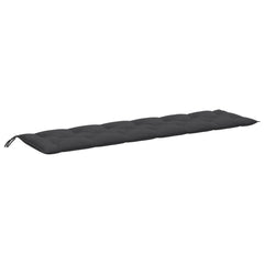 Anthracite melange garden bench cushion, 78.7x19.7x2.8 inches, with ties.