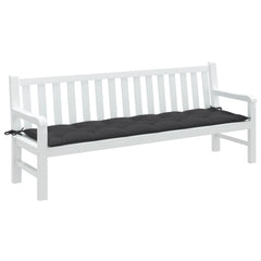 Anthracite melange garden bench cushion, 78.7x19.7x2.8 inches, with ties.
