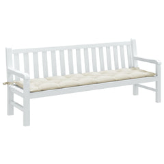 Cream Melange Garden Bench Cushion, 78.7x19.7x2.8 inches, with ties.