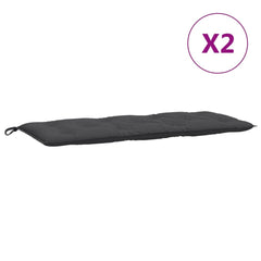 Two anthracite melange garden bench cushions, each 47x20 inches with ties.