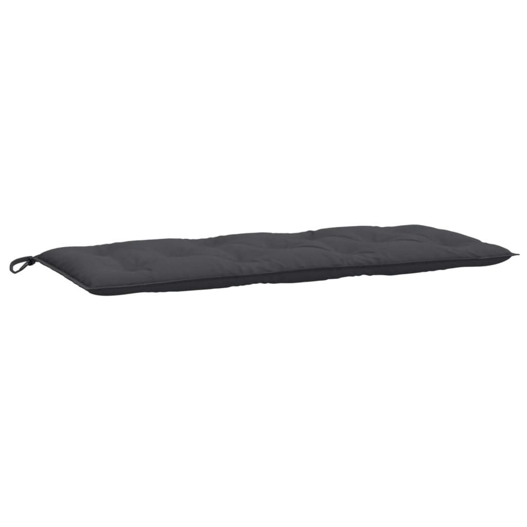 Two anthracite melange garden bench cushions, each 47x20 inches with ties.