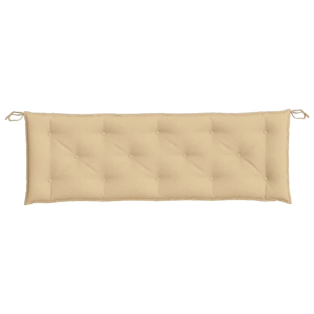 Beige Melange garden bench cushions, set of 2, 59.1x19.7x2.8 inches, fabric with ties.