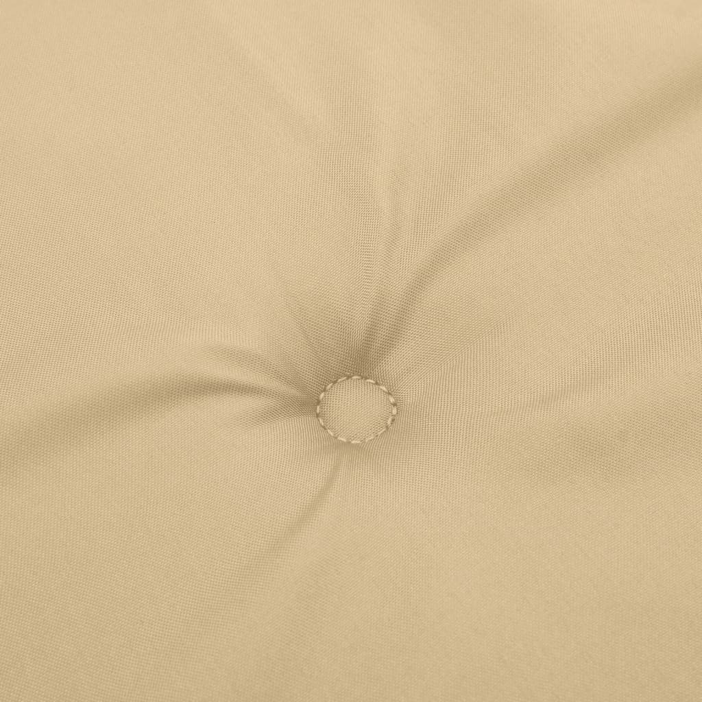 Beige melange fabric garden bench cushions with tufted center, 59.1x19.7x2.8 inches.