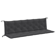 Two anthracite melange garden bench cushions, each 78.7x19.7x2.8 inches with ties.
