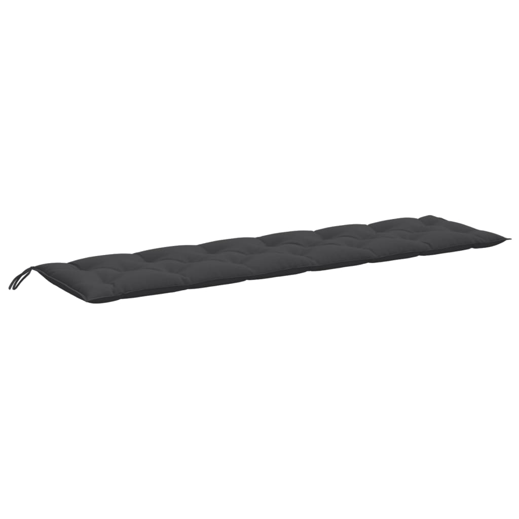 Two anthracite melange garden bench cushions, each 78.7x19.7x2.8 inches with ties.