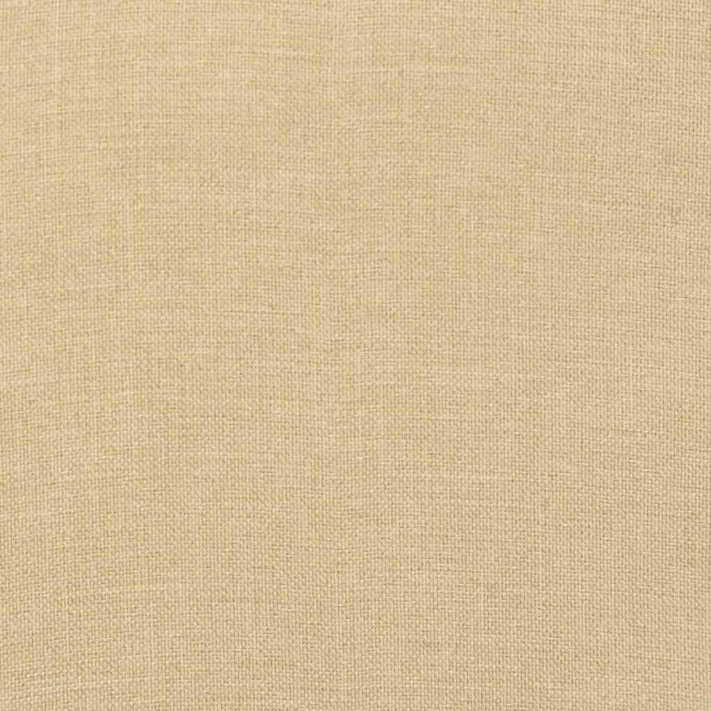Two beige polyester cushions, one square seat and one rectangular back, for pallet furniture.
