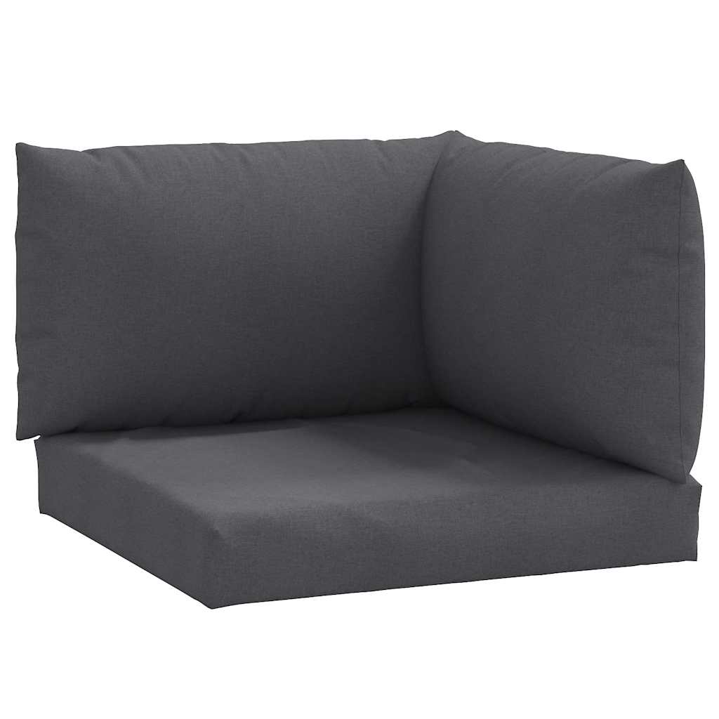 Three-piece anthracite melange fabric cushions for pallet sofas, including seat and back pillows.