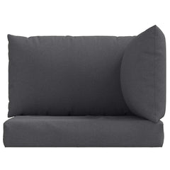 Three-piece anthracite melange fabric cushions for pallet sofas, with seat and back pillows.