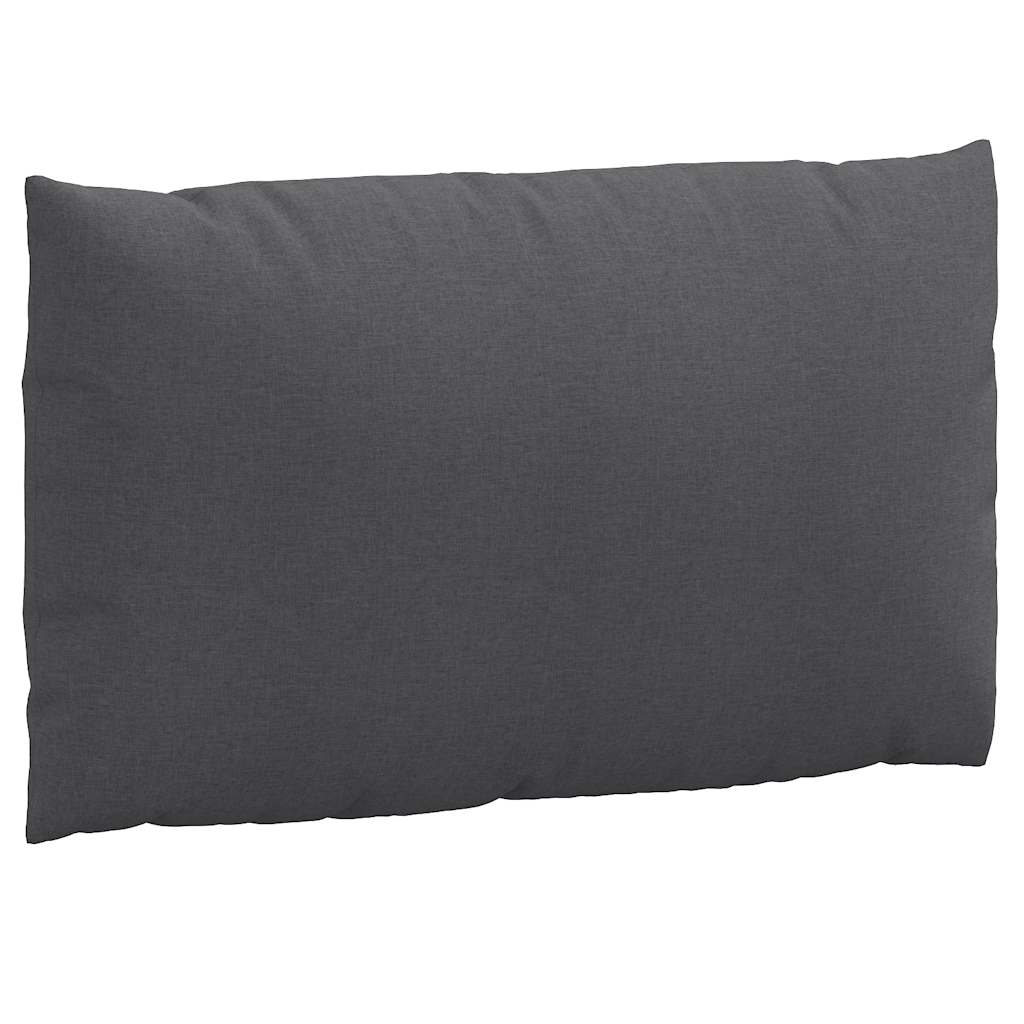 Three-piece anthracite melange fabric cushions for pallet sofas, shown from the side.