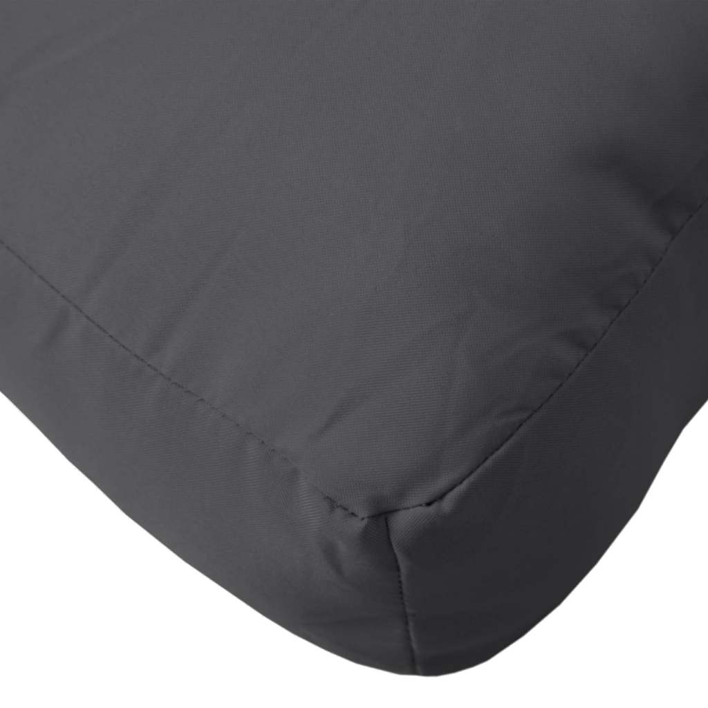 Three-piece anthracite melange fabric cushions for pallet sofas, with seat and back pillows.