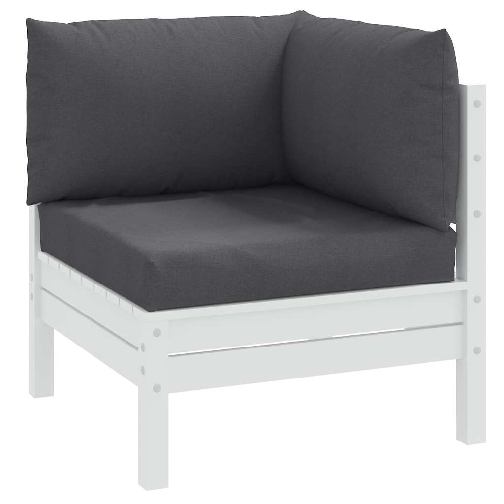 3-piece anthracite melange fabric cushions for pallet sofa, including seat, back, and side.