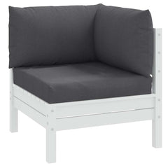 3-piece anthracite melange fabric cushions for pallet sofa, including seat, back, and side.