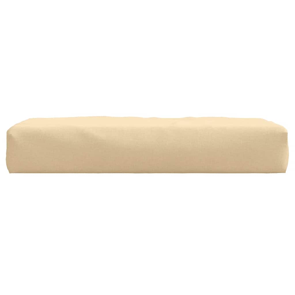 Beige melange polyester pallet cushion, 23.6x23.6x3.7 inches, rectangular shape.