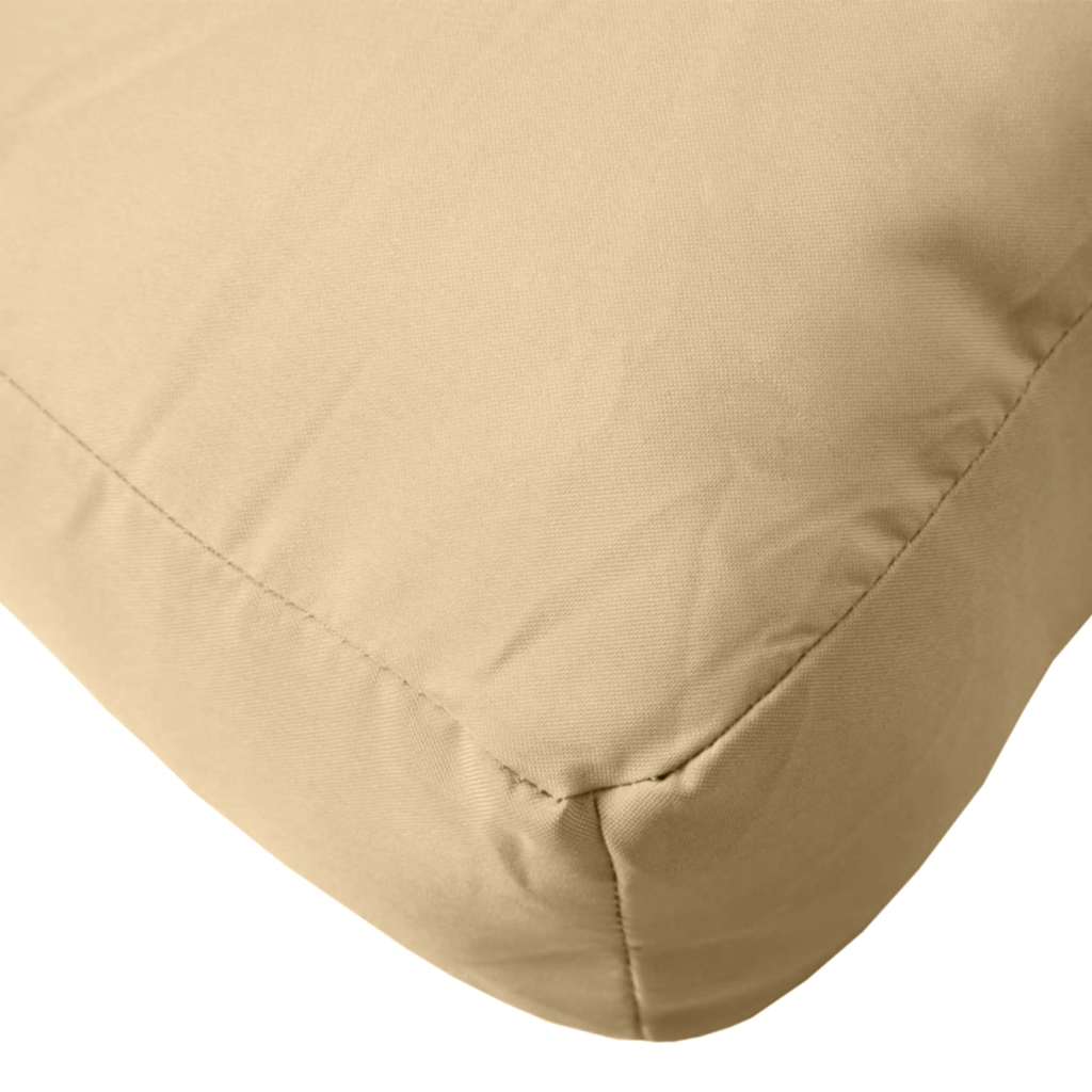 Beige polyester pallet cushion, melange texture, 23.6x23.6x3.7 inches.