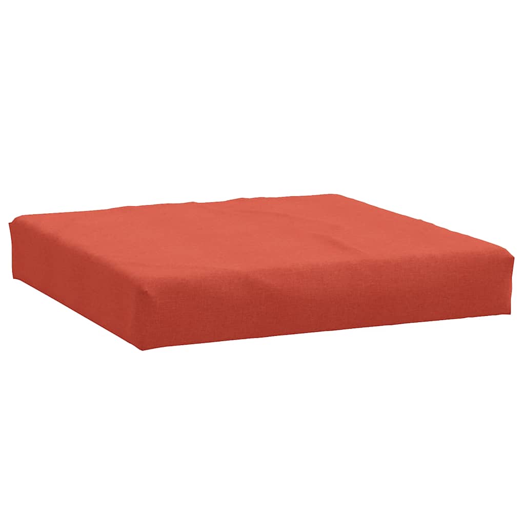 Square red melange polyester pallet cushion, 23.6x23.6x3.7 inches.