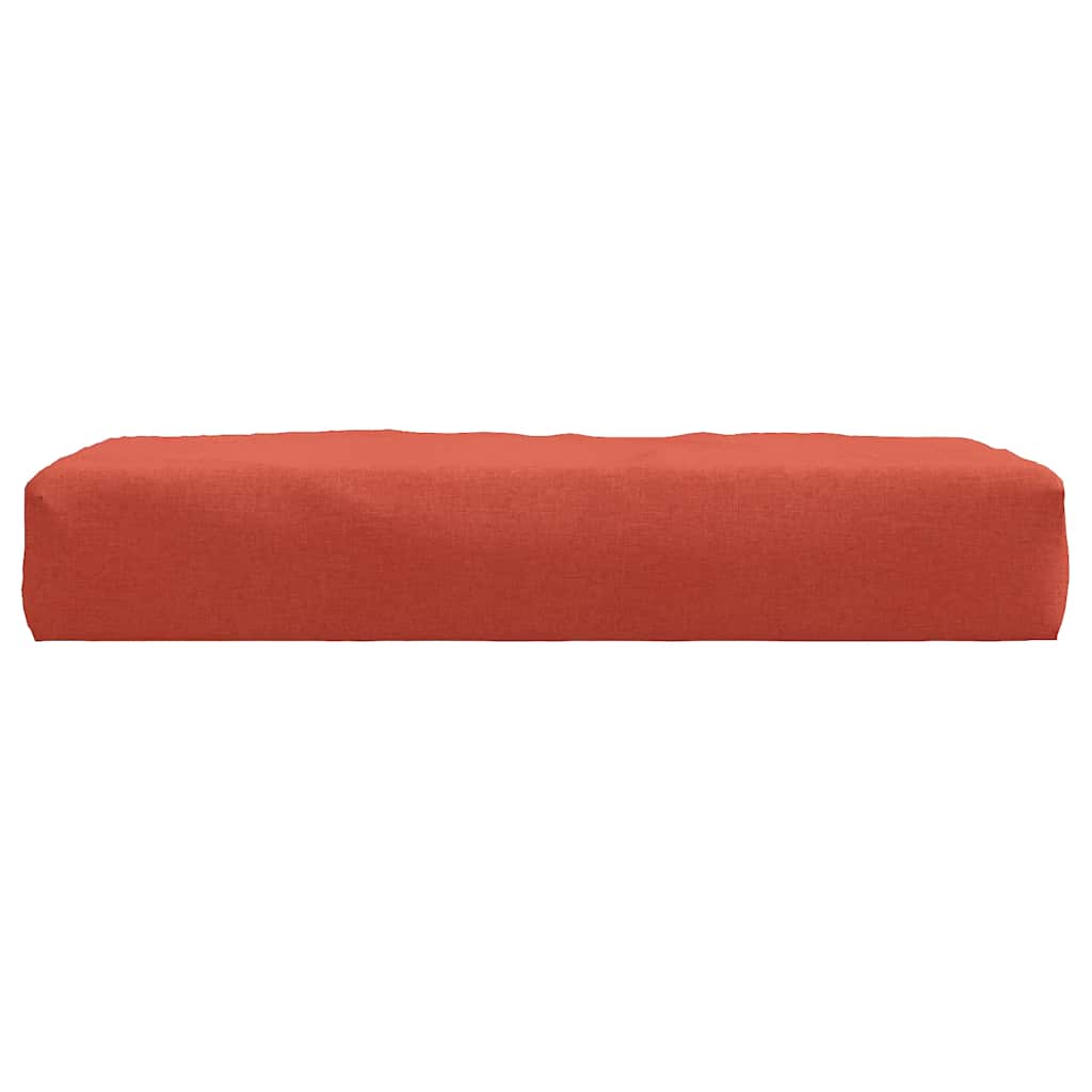Square red melange polyester pallet cushion, 23.6x23.6x3.7 inches.