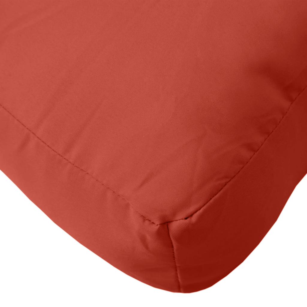 Square red melange polyester pallet cushion, 23.6x23.6x3.7 inches.