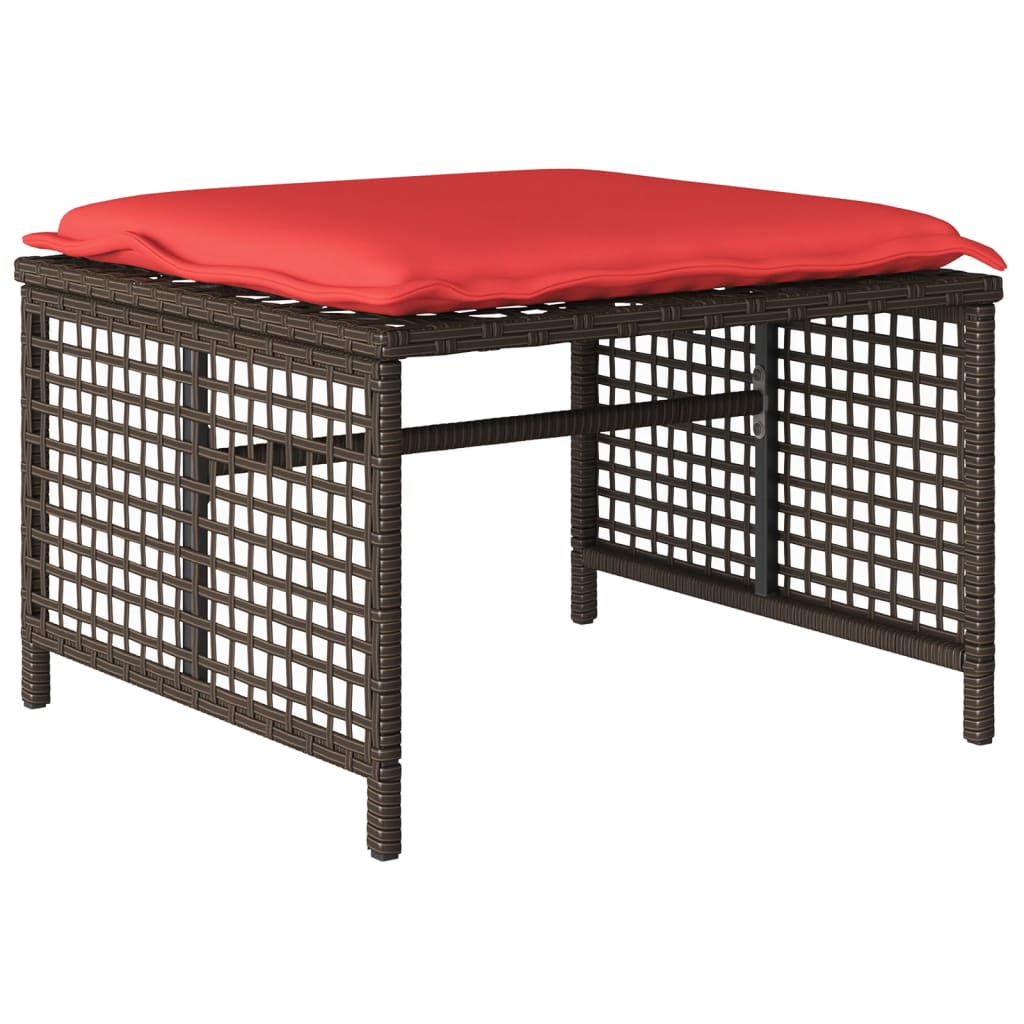 Patio Sofa Set Brown Poly Rattan Medium Removable Covers – Bostome