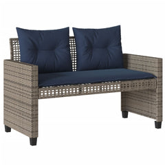 4 Piece Patio Sofa Set with Cushions Gray Poly Rattan Glass