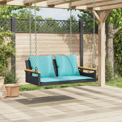 Patio Swing Bench Black and Blue