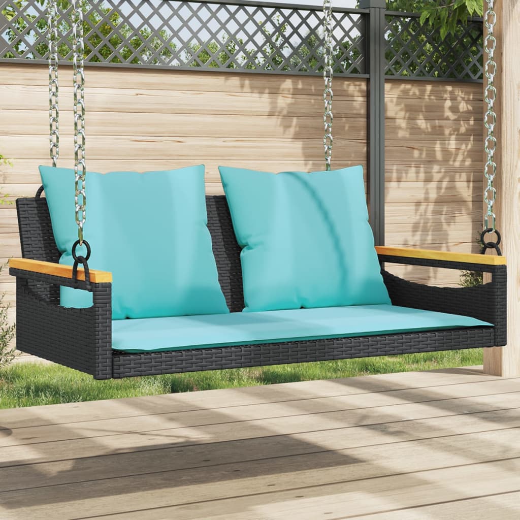 Patio Swing Bench Black and Blue