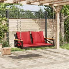 Patio Swing Bench Brown PE Rattan 42.9x24.4x15.7