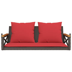 Patio Swing Bench Brown PE Rattan 42.9x24.4x15.7