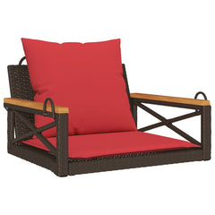Patio Swing Bench Brown, Red