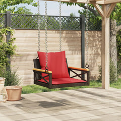 Patio Swing Bench Brown, Red