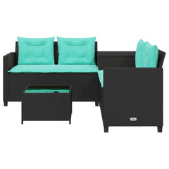 Patio Sofa Black, Turquoise
