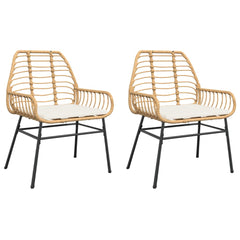 Garden Chair Brown PE rattan Medium Removable Covers