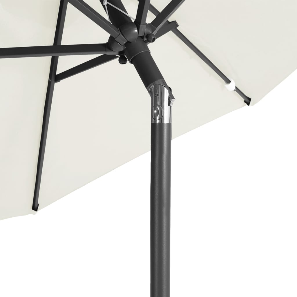 Garden Parasol with Steel Pole White 88.6x88.6x83.5