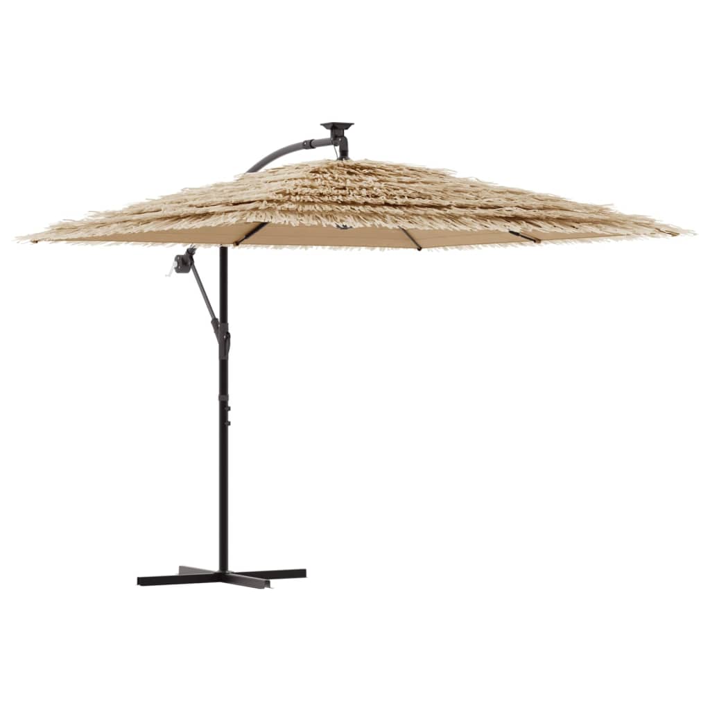 Garden Parasol with Steel Pole Brown 96.9x96.9x90.6
