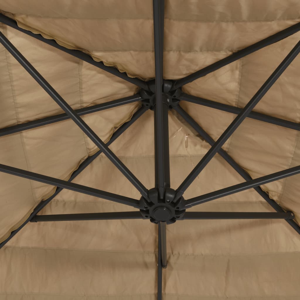 Garden Parasol with Steel Pole Brown 96.9x96.9x90.6