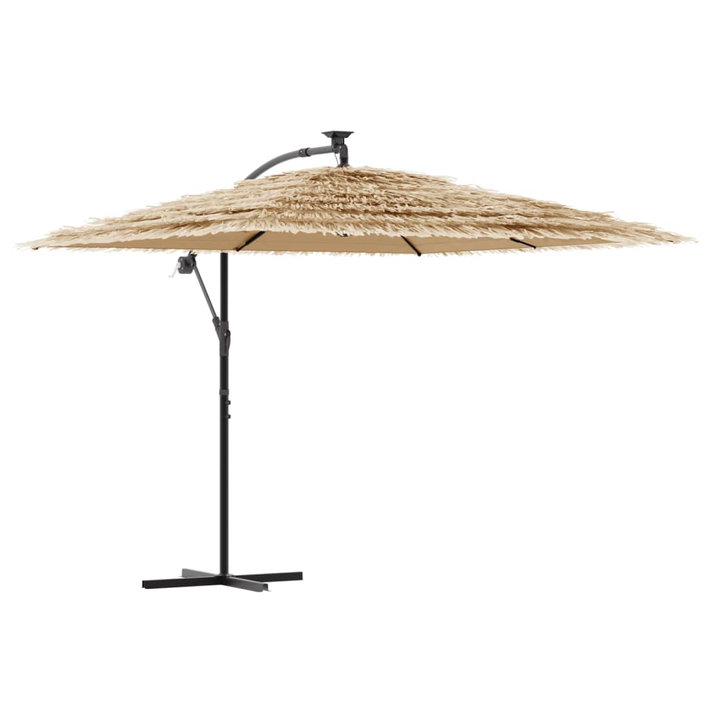 Garden Parasol with Steel Pole Brown 105.9x105.9x92.5