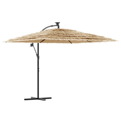 Garden Parasol with Steel Pole Brown 105.9x105.9x92.5