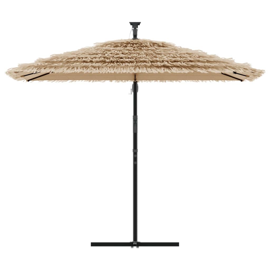 Garden Parasol with Steel Pole Brown 105.9x105.9x92.5