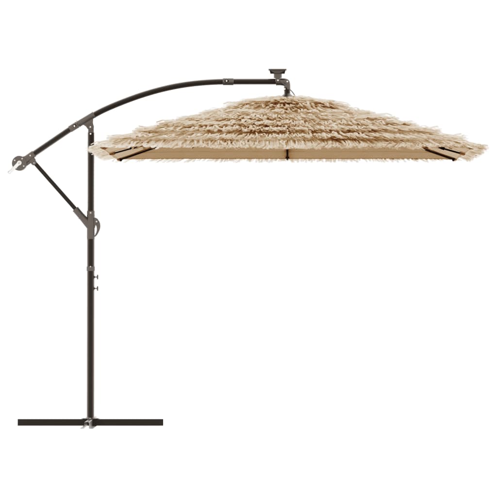 Garden Parasol with Steel Pole Brown 105.9x105.9x92.5