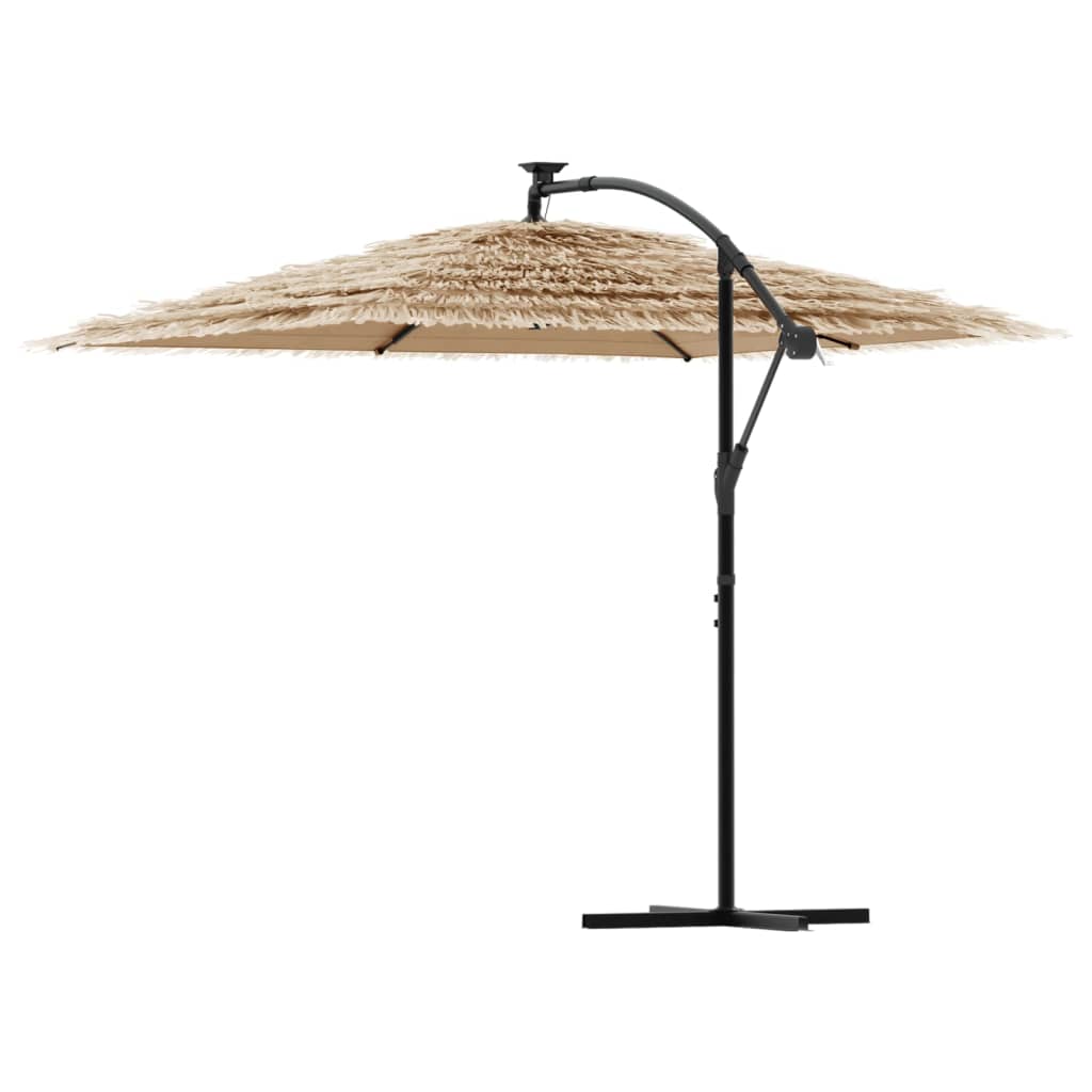 Garden Parasol with Steel Pole Brown 105.9x105.9x92.5